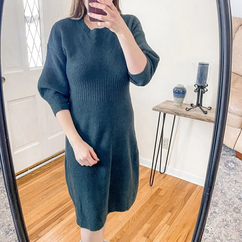 Kate Spade Crew Neck Textured Sweater Dress S